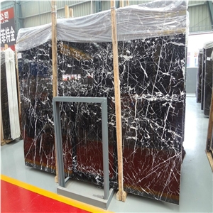 Guangxi Black Marquina Marble Polished Big Slabs