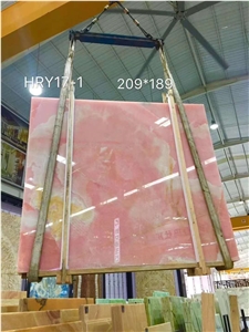 Italy Onice Rosa Pink Onyx Polished Backlit Slabs