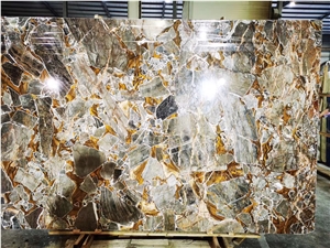Natural Gold Marble Polished Wall Cladding Slabs