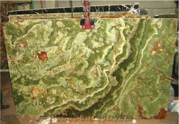 Pakistan Dark Green Onyx Polished Tiles & Slabs