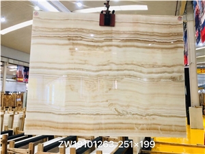 Pakistan White Wooden Onyx Polished Big Slabs