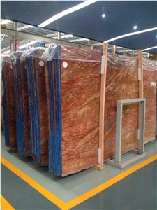 Philippines Tea Rose Red Marble Polished Slabs