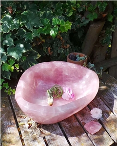 Pink Crystal Semiprecious Stone Wash Basins &Sink