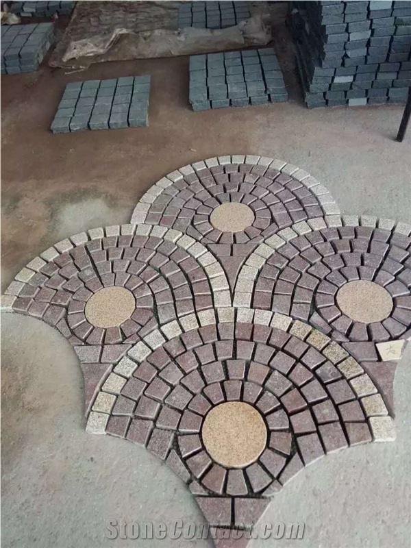 Red Porphyry Flamed and Split Cobblestone Pavers
