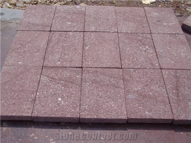 Red Porphyry Flamed Garden Stepping Pavements