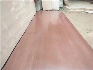 Sichuan Red Wood Grain Sandstone Honed Slabs
