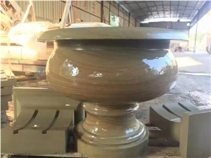 Sichuan Yellow Sandstone Polished Flower Pots