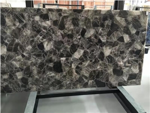 Smoky Crystal Polished Semi Precious Stone Slabs