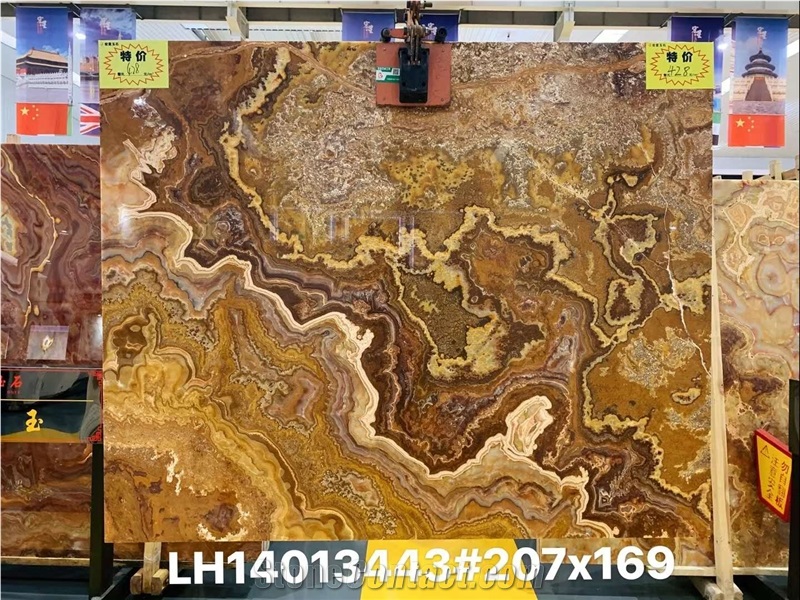 Turkey Onice Sultano Onyx Gold Polished Big Slabs