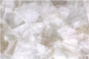White Crystal Polished Semi Precious Stone Slabs
