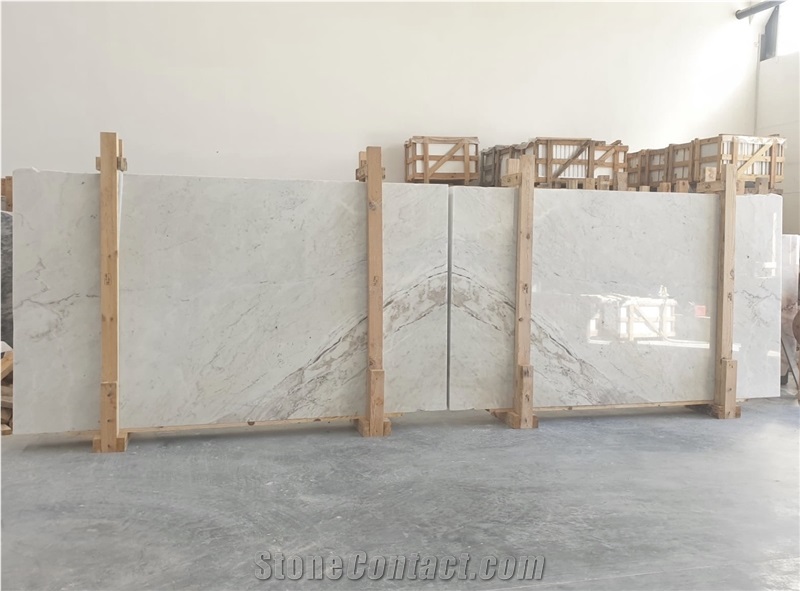 White Estremoz Bookmatch, Calacatta Portugal Marble Slabs