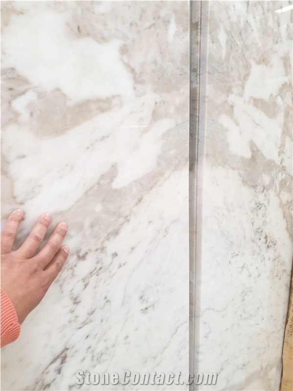 White Estremoz Bookmatch, Calacatta Portugal Marble Slabs