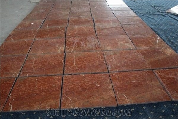 Natural Alicante Rosso Red Marble Flooring Tiles