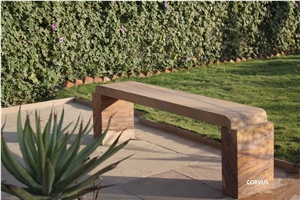 Natural Stone Benches-Rainbow Sandstone Garden Bench