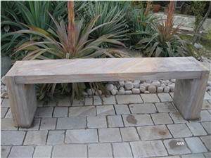Natural Stone Benches-Rainbow Sandstone Garden Bench