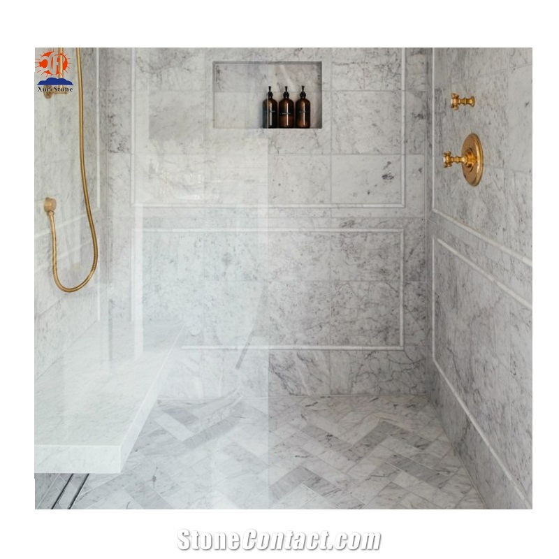 Crystal White Quartz Shower Tray Bath Floor Mosaic