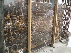 Black and Gold Marble Kitchen Countertop, Island Top