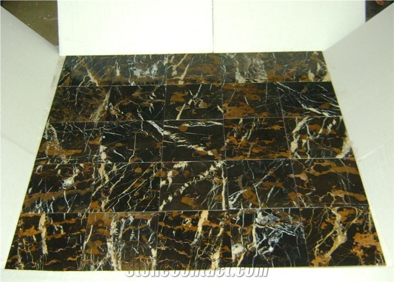 Black and Gold Marble-Slabs and Tiles