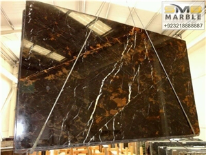 Black and Gold Marble with Double Polish