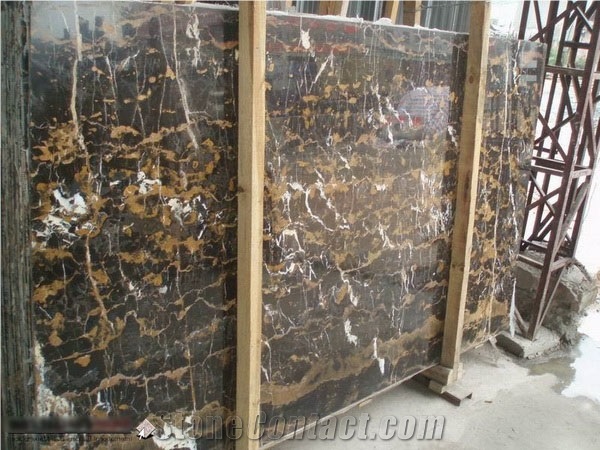 Black and Gold Portoro Tiles and Slabs