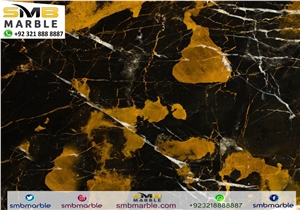 Black Gold Marble Kitchen Countertop, Island Top