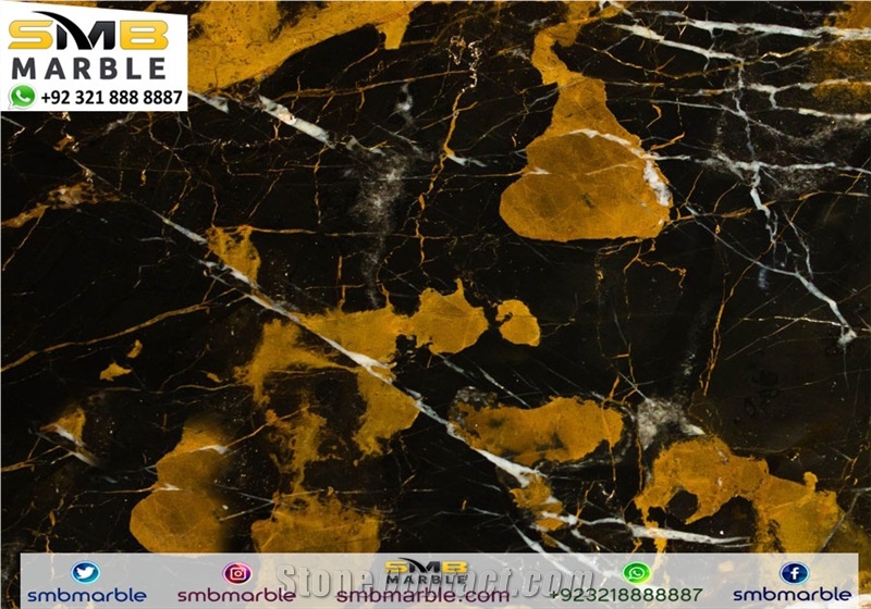 Black Marble Slabs with Gold Black Gold Marble