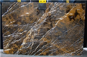 High Double Polished Black Marble with Gold