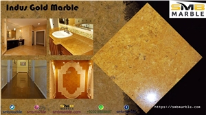 Indus Gold Polished Marble Custom Bathroom