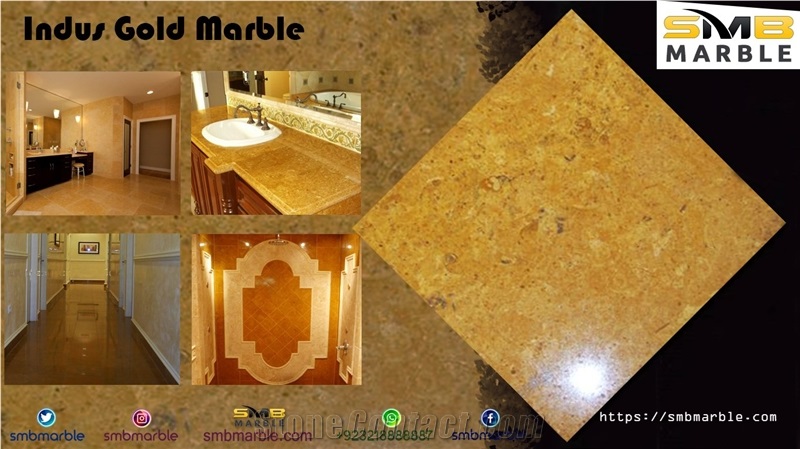 Polished Indus Golden Tiles, Cut to Size