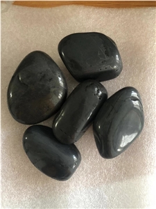 Black High Polish Pebbles Stone