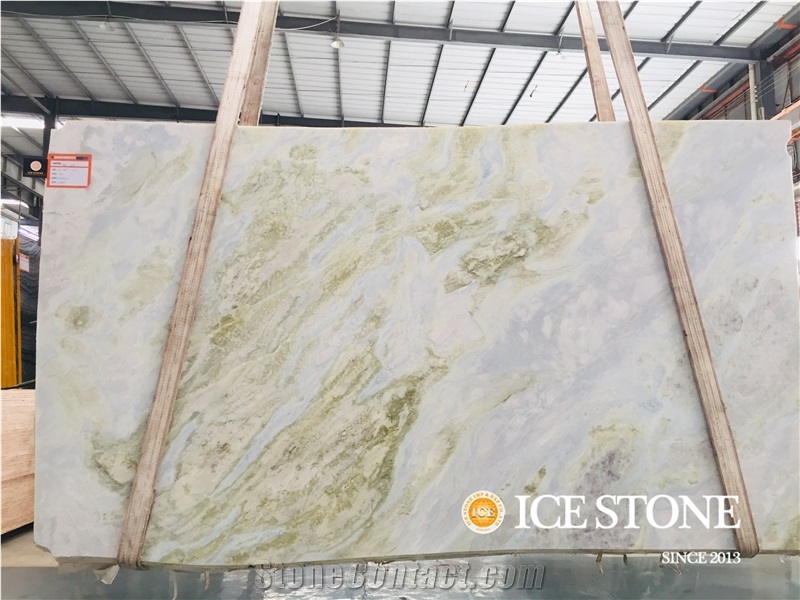 Moon River Green Marble Bookmatched Slabs