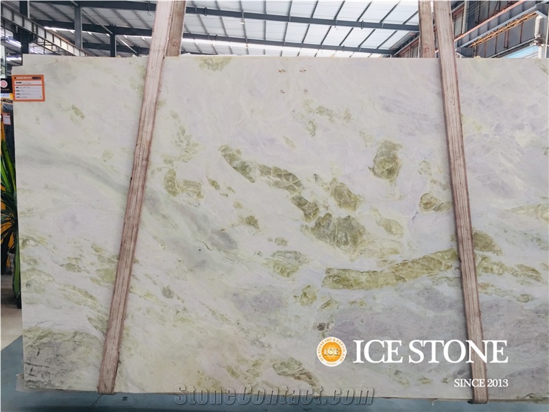 Moon River Green Marble Bookmatched Slabs