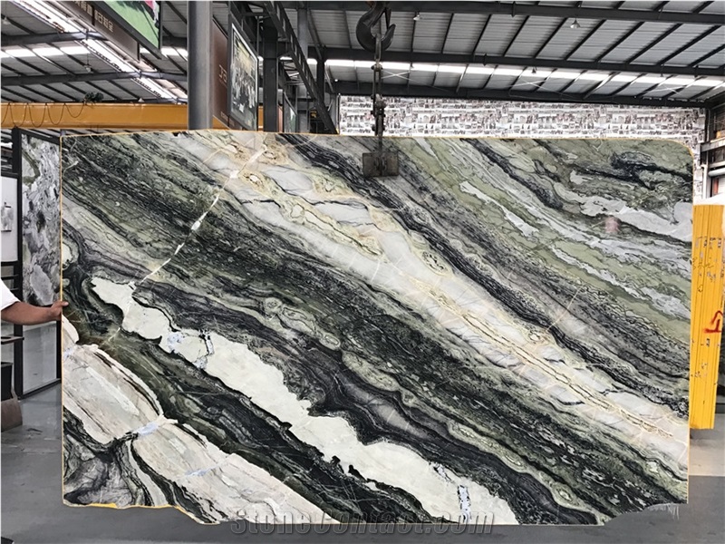 Twilight Green Marble Bookmatch Slabs&Tiles Polish