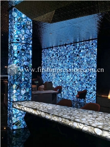 Hot Blue Agate Gemstone Semiprecious Stone Slabs