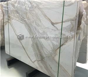 Hot Italy Calacatta Gold Marble Slab for Bookmatch