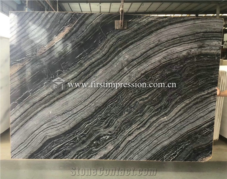 New Polished China Wooden Antique Marble Slabs