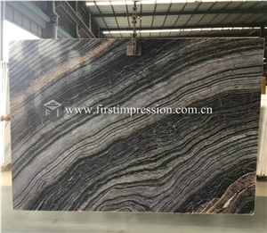 New Polished China Wooden Antique Marble Slabs