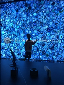 Popular Blue Agate Gemstone Semiprecious Stone