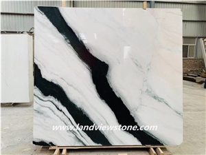 Landscape Paintings Panda White Marble Slabs