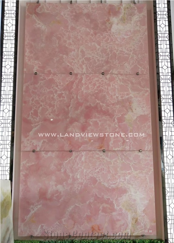 Luxury Rosa Pink Onyx Stone Tile Wall Onyx Stones