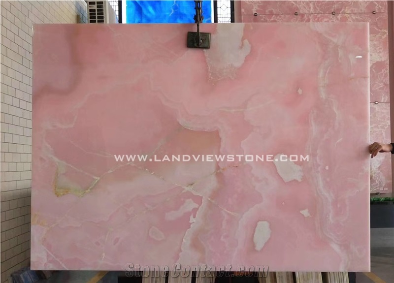 Pink Onyx Slabs for Bathroom Wall and Floor Tiles