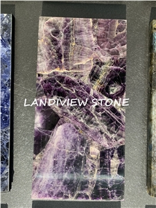 Purple Crystal Semiprecious Stone Tiles Slabs