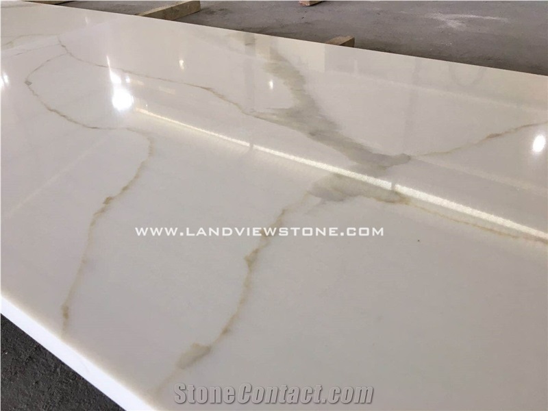 White Quartz Calacatta Gold Vanity Countertops