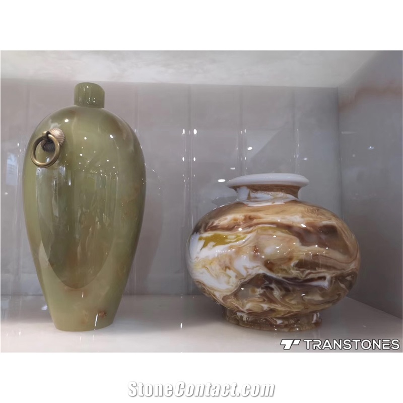 Artificial Alabaster Stone Marble Backlit Onyx Vases