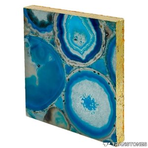 Decorative Backlit Blue Agate Stone for Table