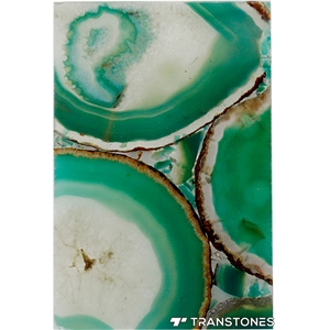 Green Agate Stone Translucent for Agate Table
