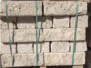 Travertine Natural Stone Wall - Travertine Wallstone - Classic Light Travertine Masonry Bricks
