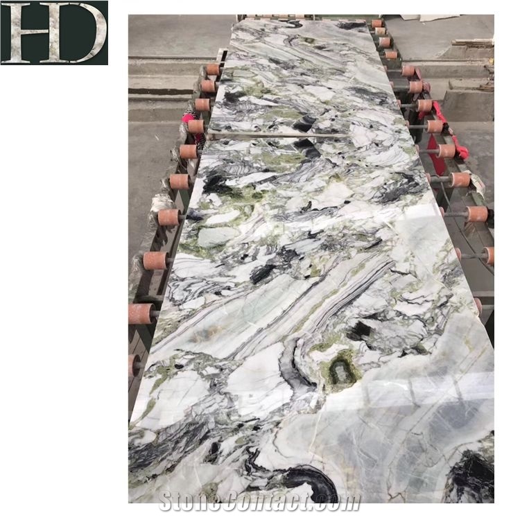 Factory Direct Polished Ice Jade Marble Slabs