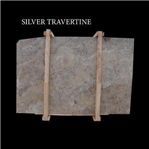 Silver Travertine Slabs, Grey Travertine