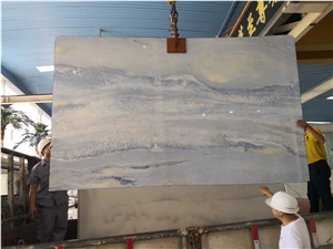 Blue Sky White Clouds Marble Wall Stone Tile Slab